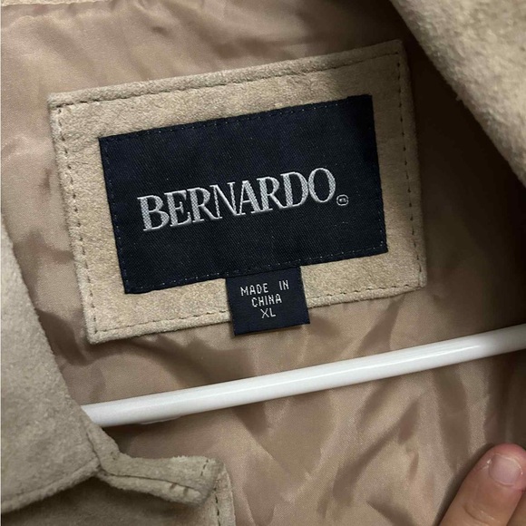 Vintage Bernardo Tan Suede Trench Coat size xl - Picture 3 of 8